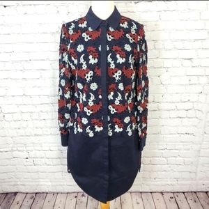 Tory Burch navy floral shirt dress